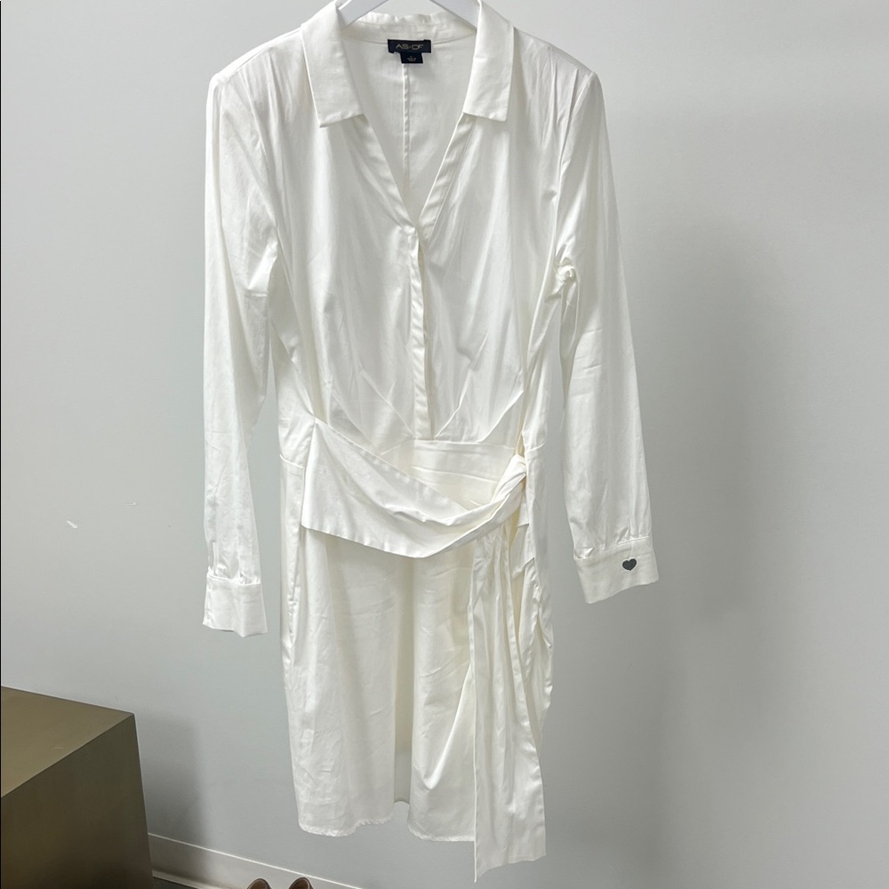 AS BY DF Structured Faux-wrap dress